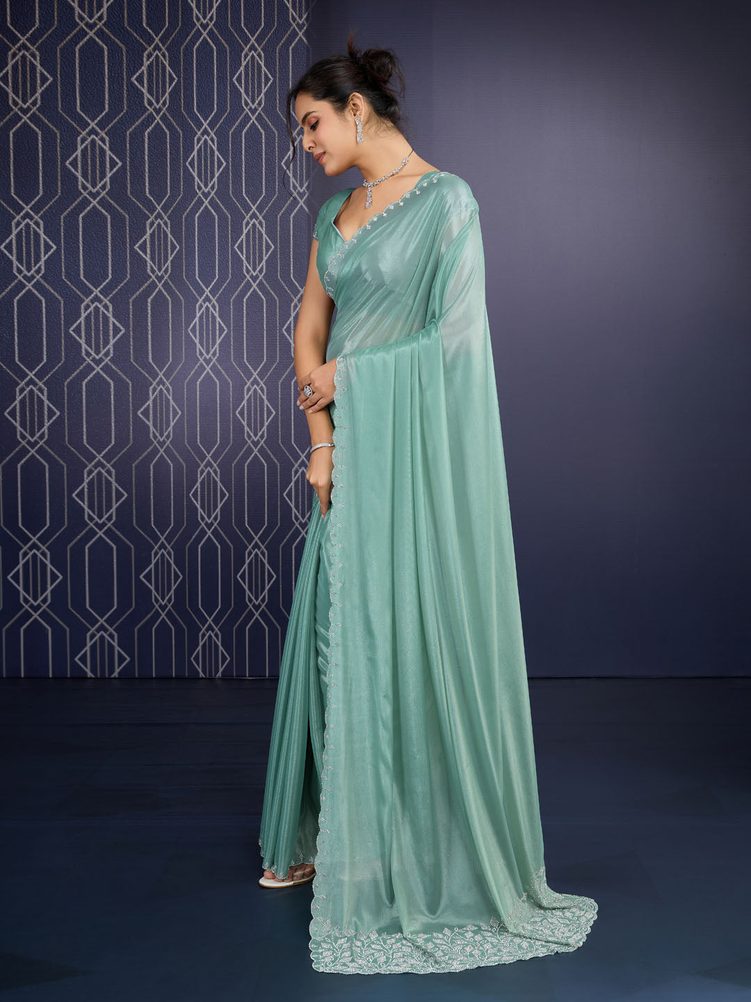 Embroidered Georgette Saree