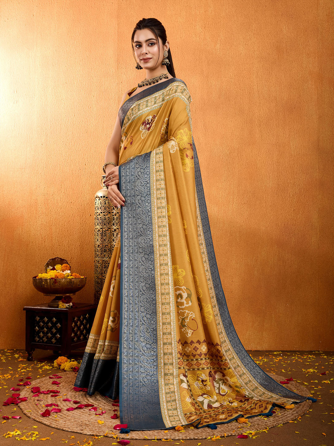 Patola Zari Border Art Silk Woven Saree