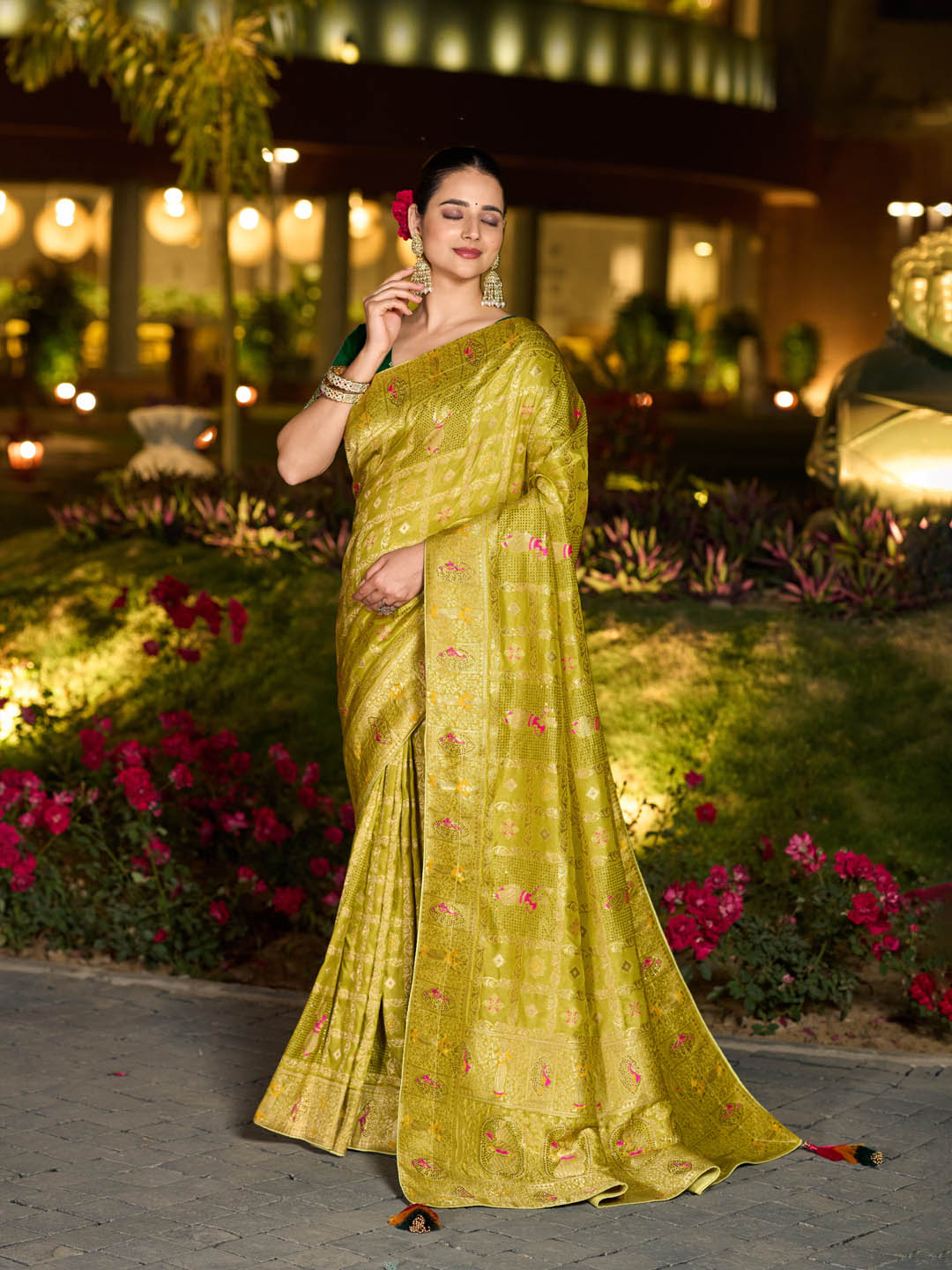 Sequence Woven Design Art Silk Saree