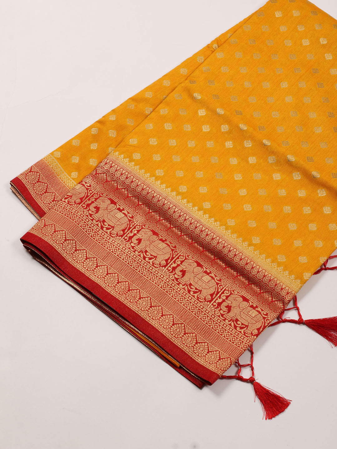 Zari Border Booti Handloom Woven Saree