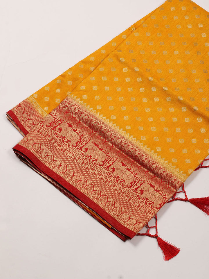 Zari Border Booti Handloom Woven Saree