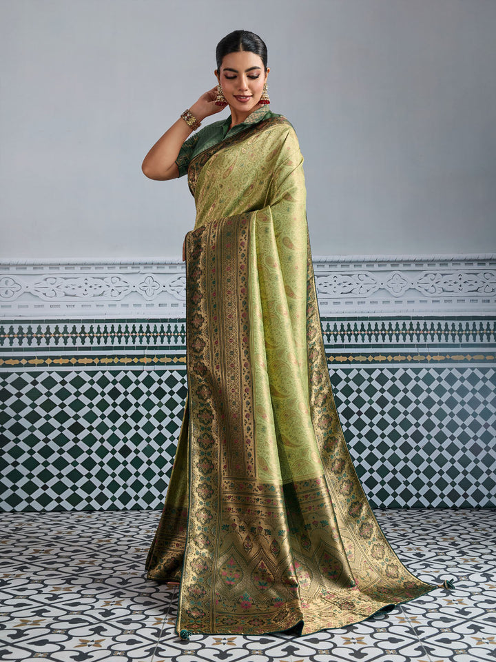 Woven Design Meenakari Kanjivaram Silk Saree