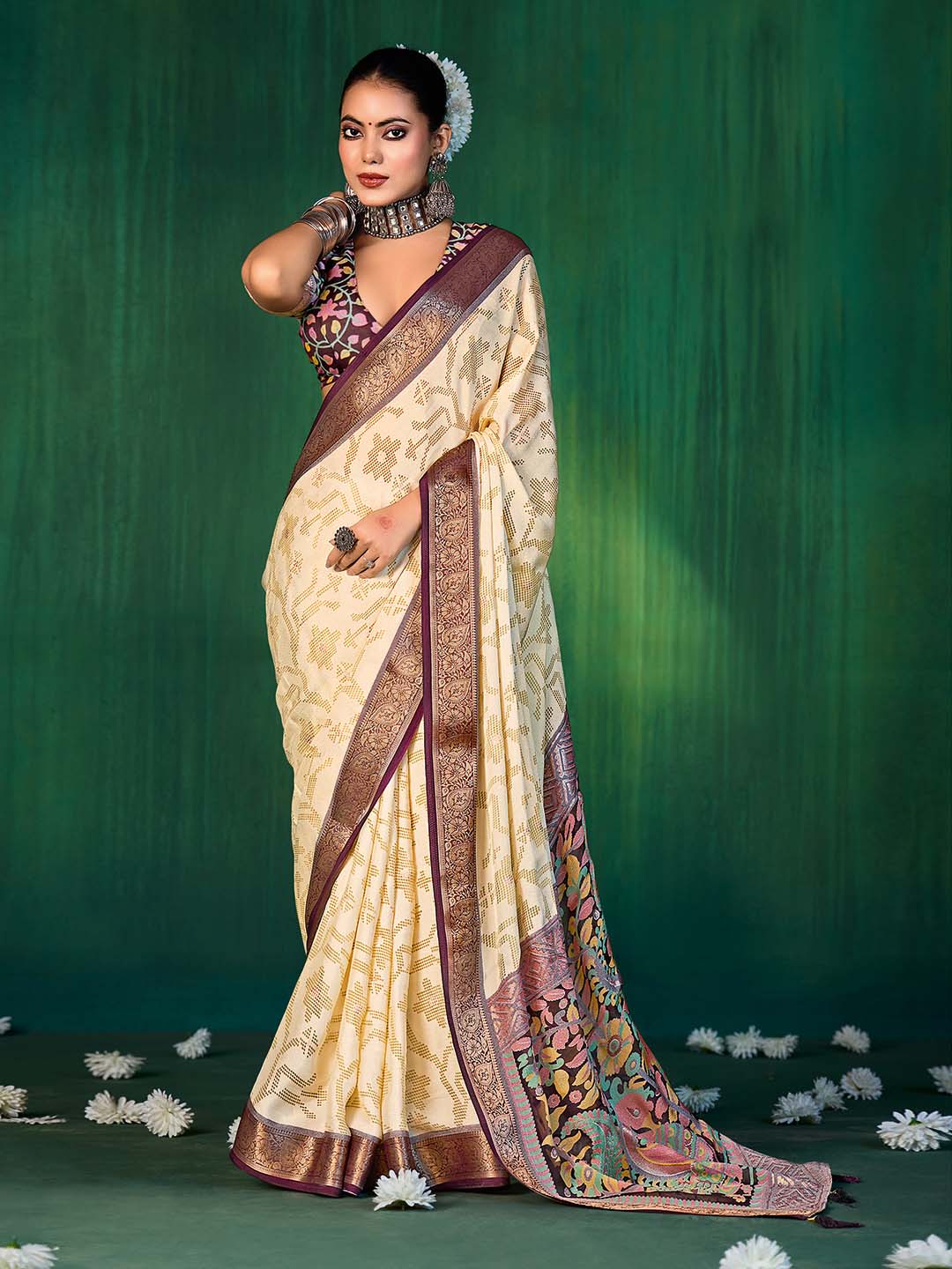 Bandhani Printed Georgette Saree