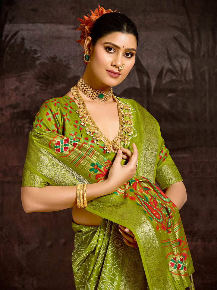 Bandhani Printed Art Silk Saree