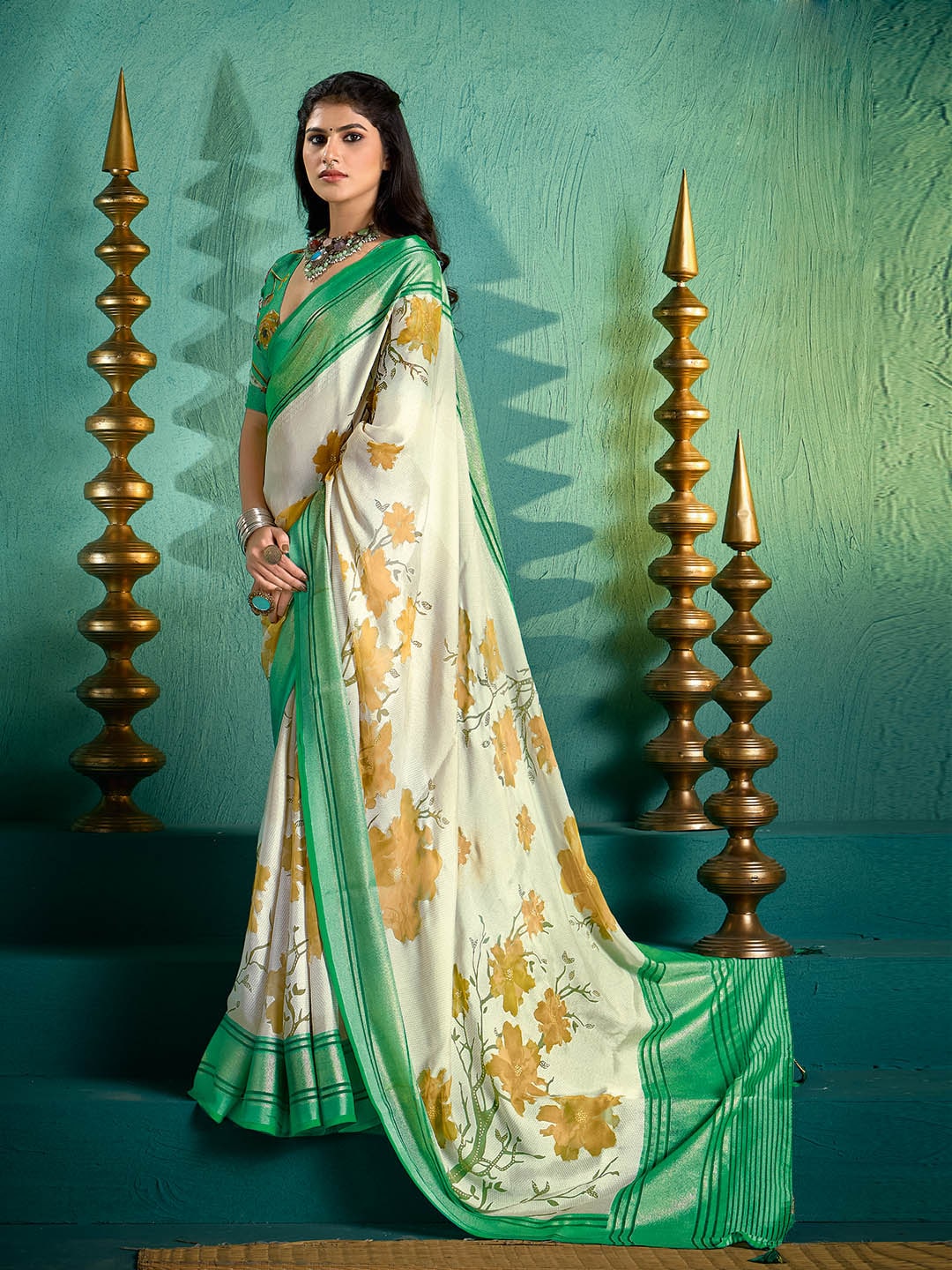 Digital Floral Printed Georgette Saree