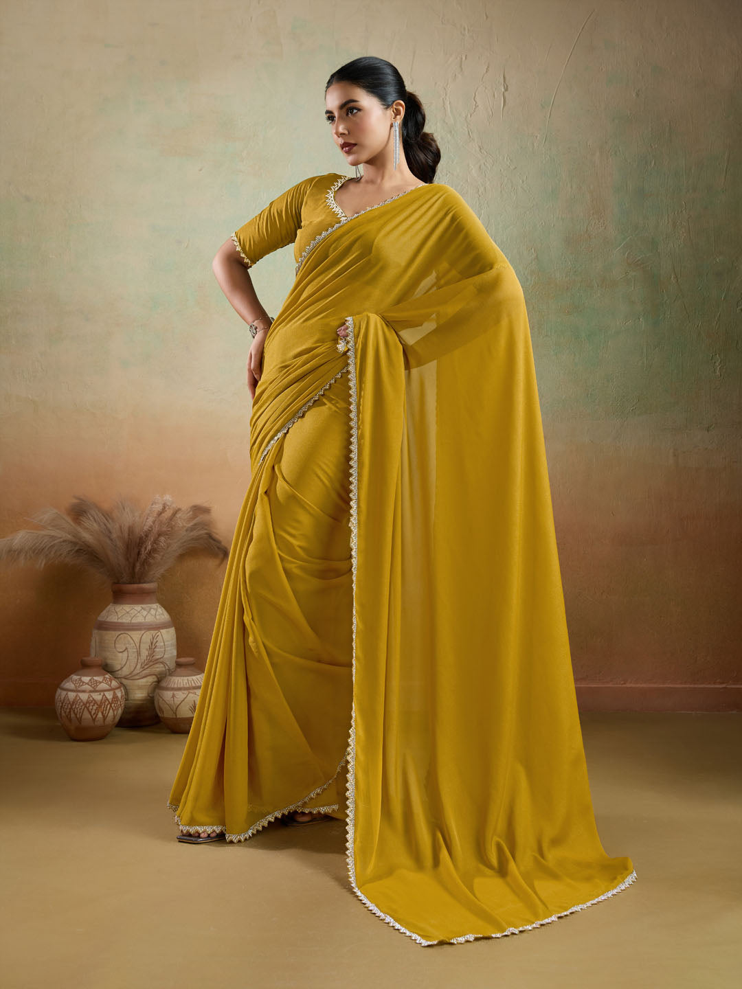 Woven Design Georgette Saree