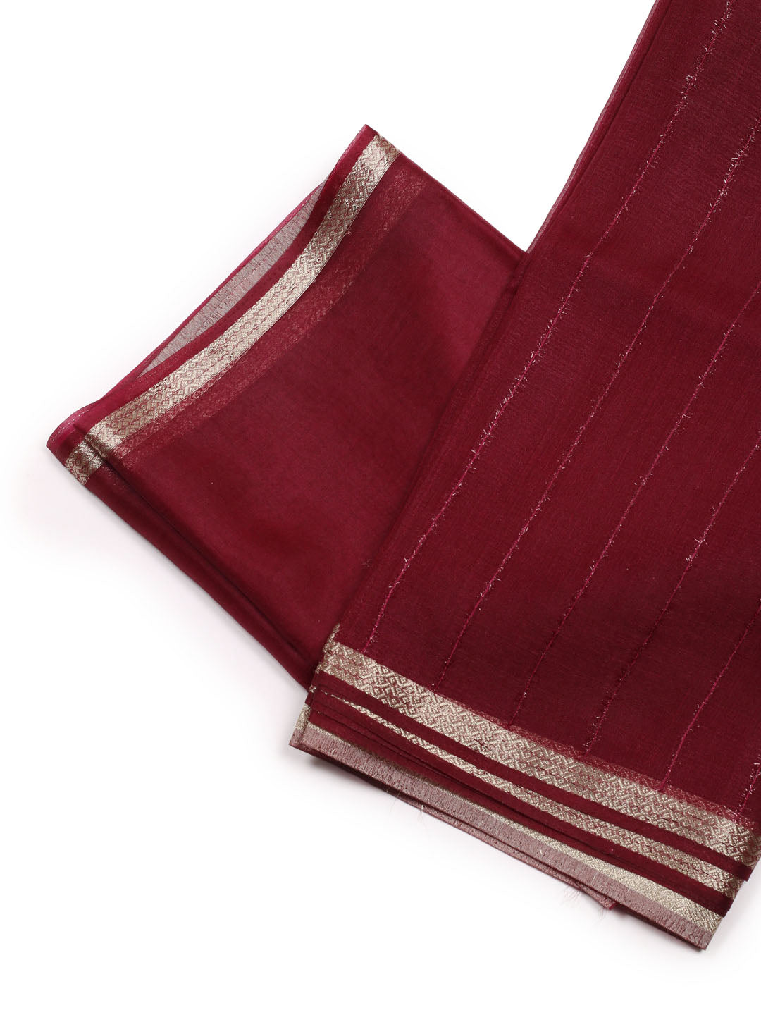 Plain Zari Border Organza Saree