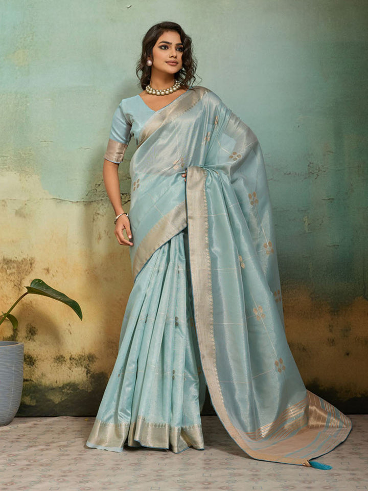Woven Design Tissue Linen Saree
