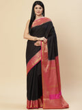 Plain Zari Border Handloom Woven Saree