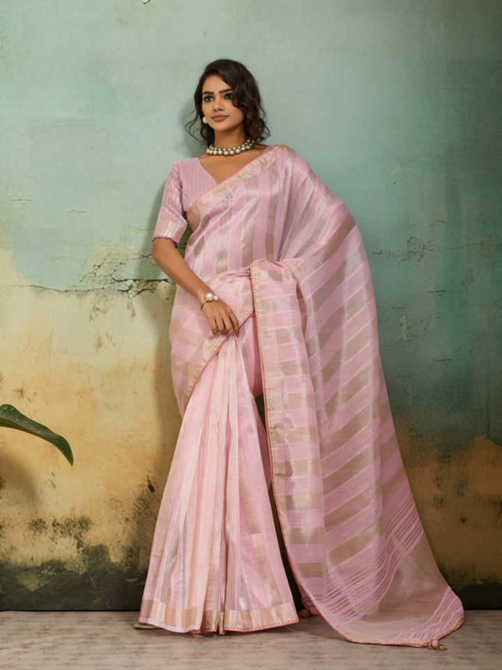 Woven Design Tissue Linen Saree