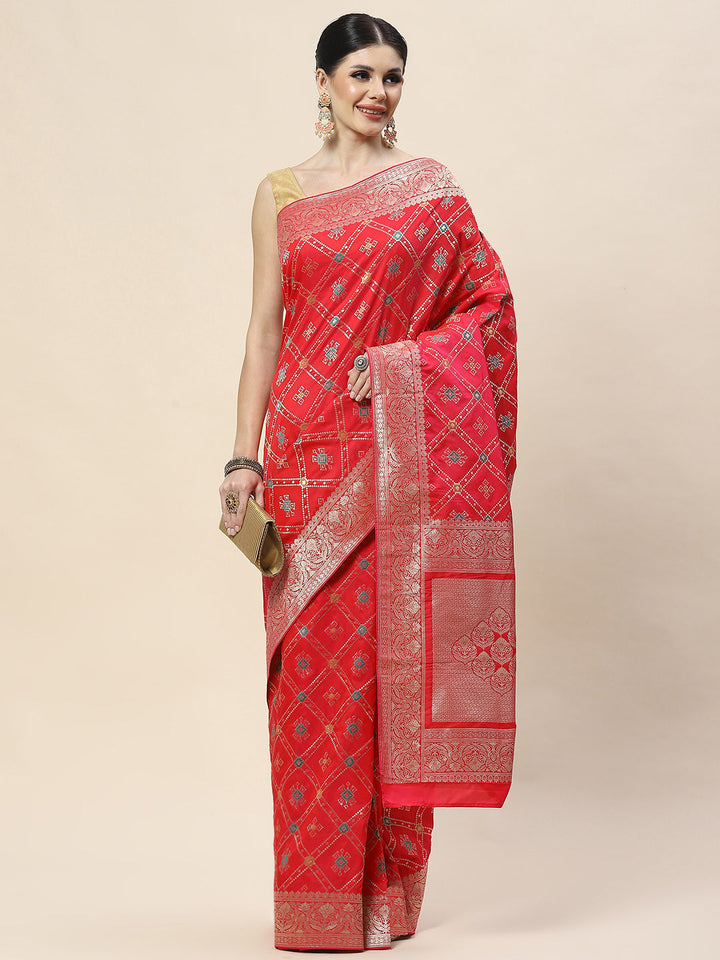 Zari Jaal Woven Art Silk Banarsi Saree