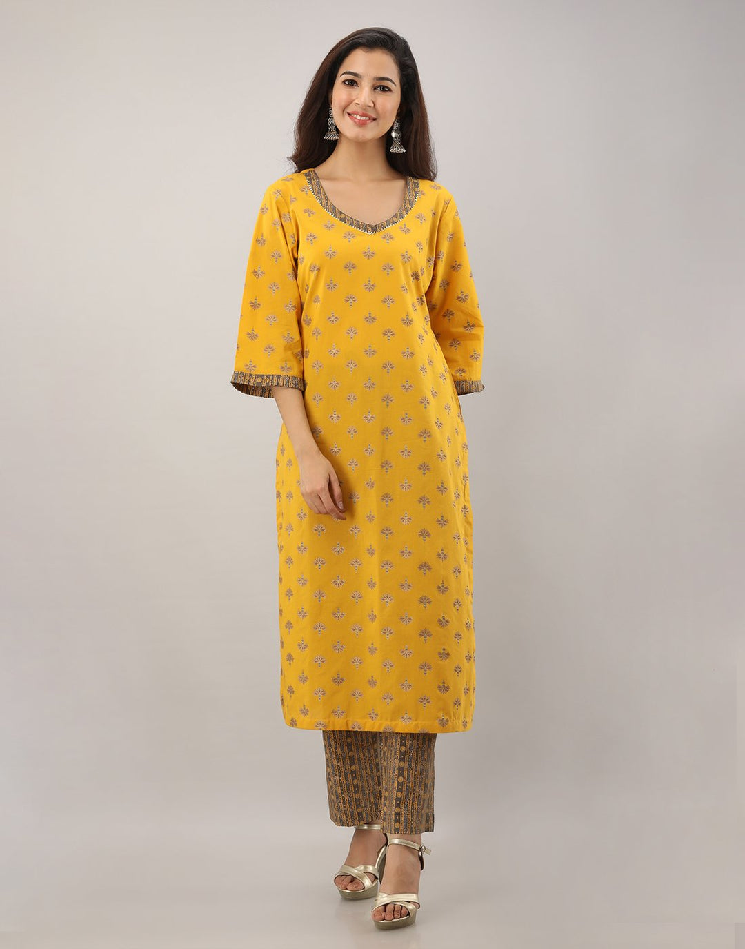 Printed Cotton Kurti With Pant