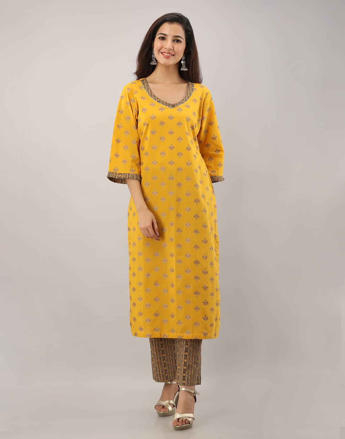 Printed Cotton Kurti With Pant