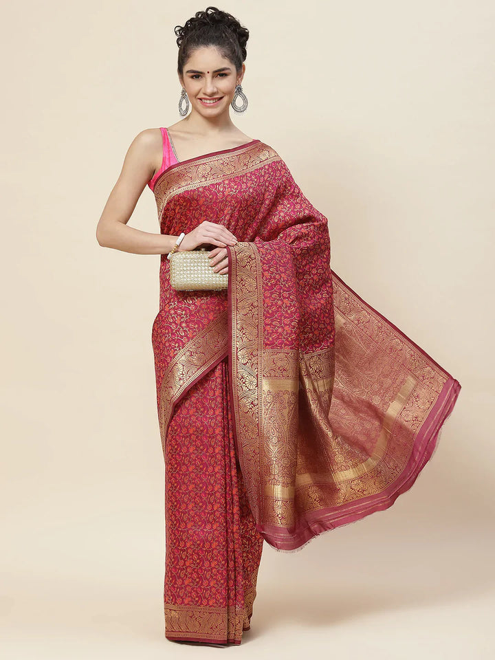 Zari Jaal Handloom Woven Saree