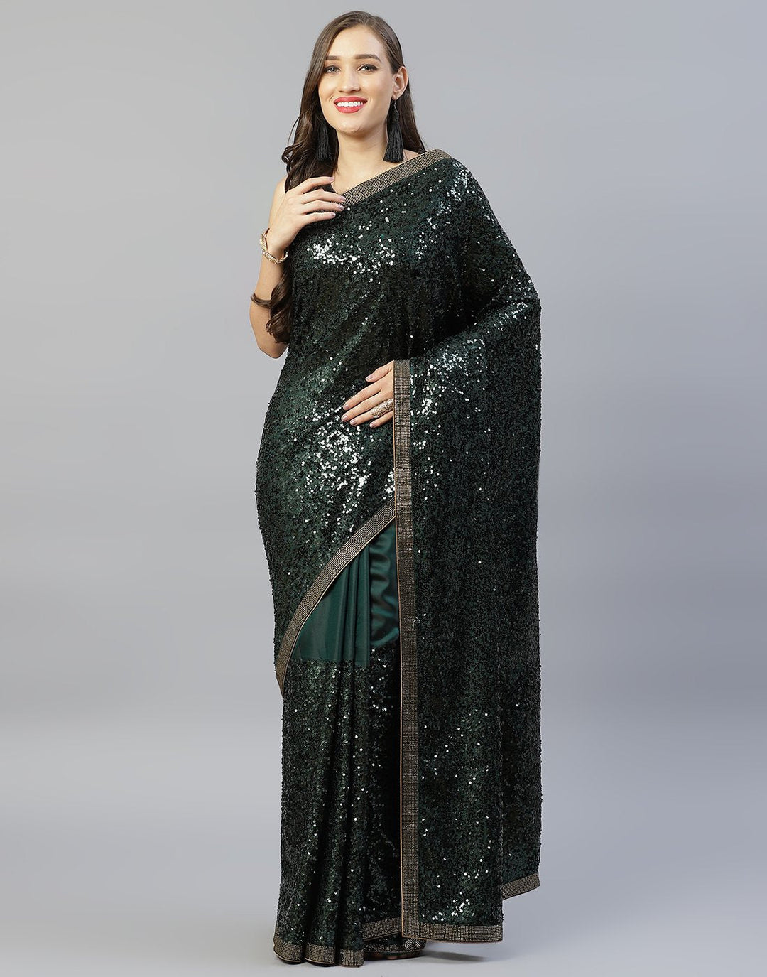 Satin Silk Embroidery Saree