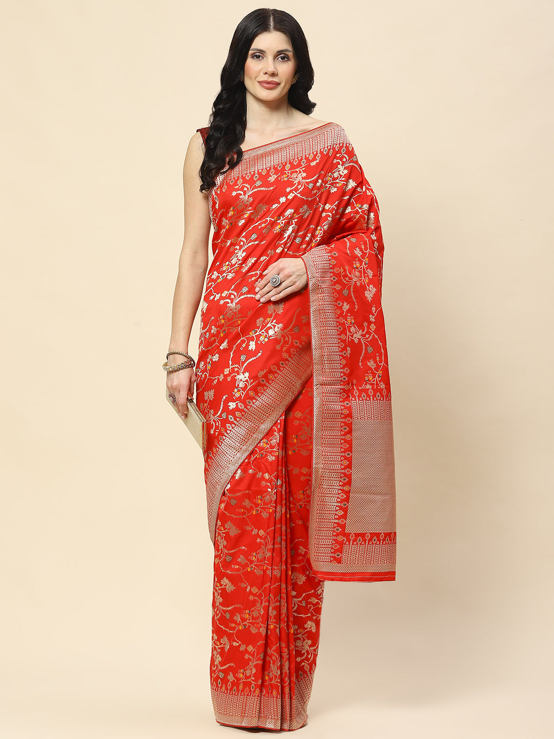 Zari Jaal Woven Art Silk Banarsi Saree