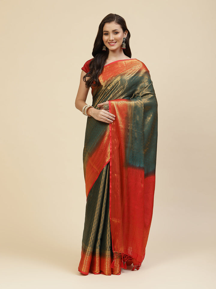 Brocade Zari Jaal Handloom Woven Saree