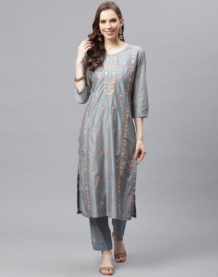 Chanderi Kurti Set