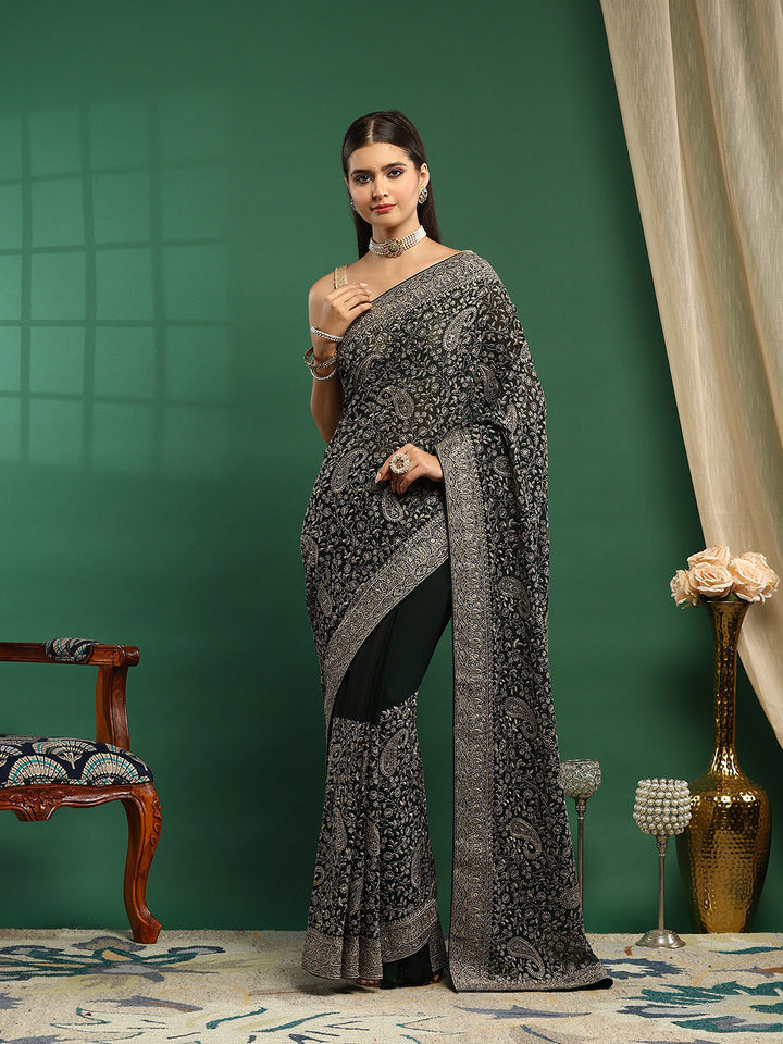 Embroidered Georgette Saree