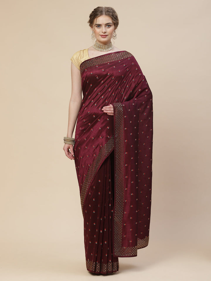 Resham Booti Tussar Embroidered Saree