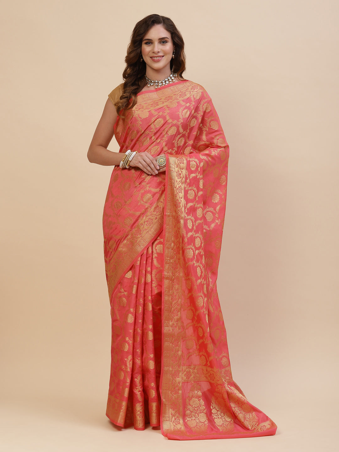 Zari Jaal Cotton Woven Saree