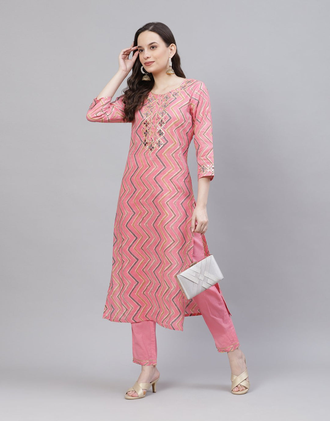 Printed Cotton Kurti With Pant