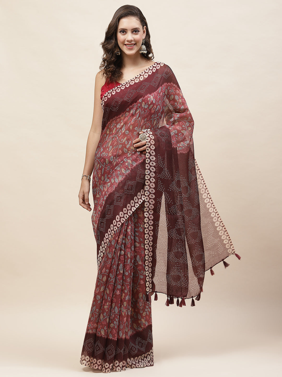Abstract Printed Cotton Saree