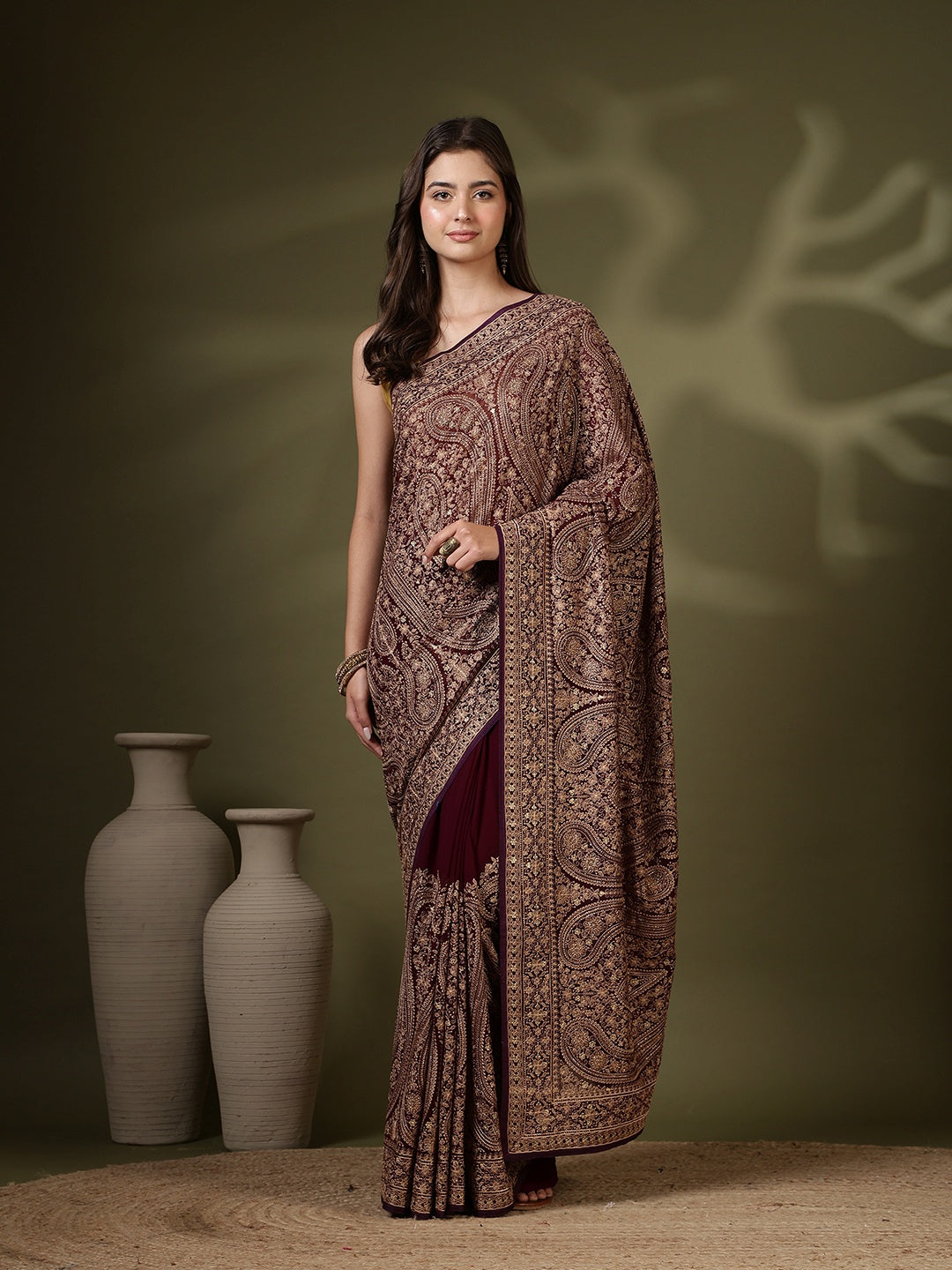 Embroidered Georgette Saree