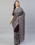 Embroidered Purple Saree