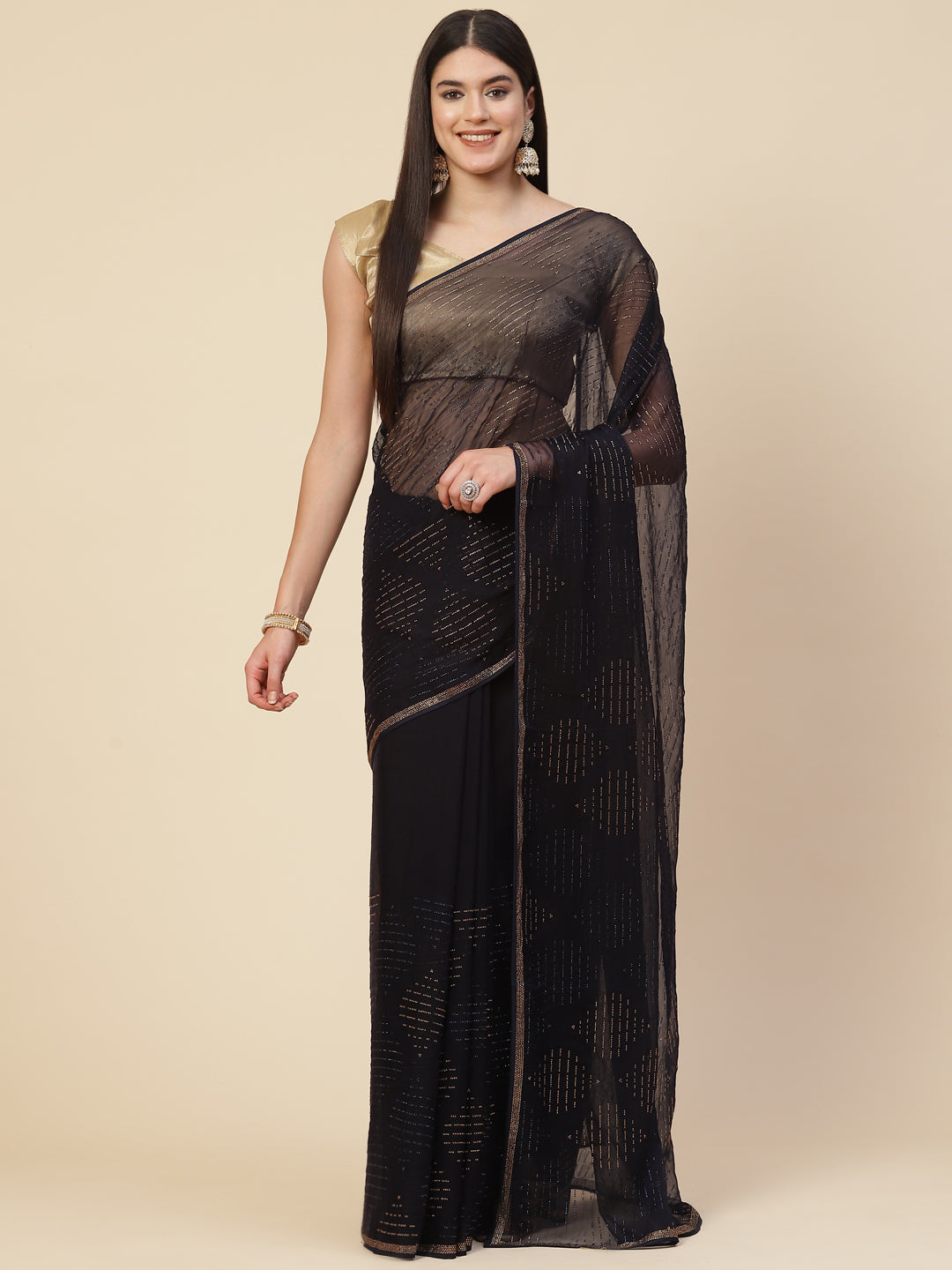 Swarovski Embroidered Chiffon Saree