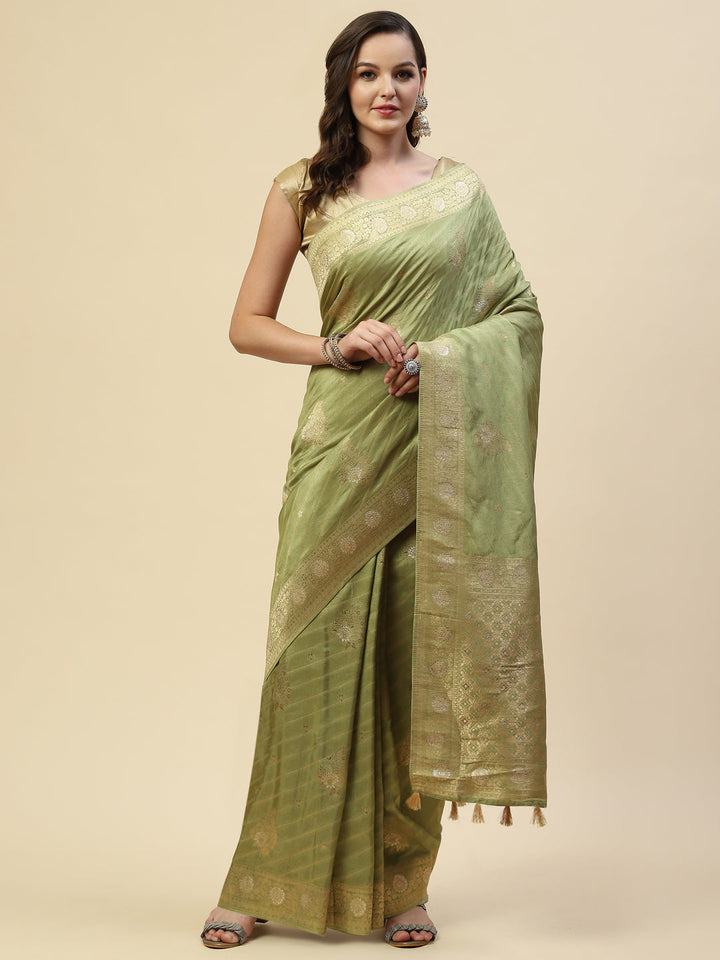 Zari Jaal Handloom Woven Saree