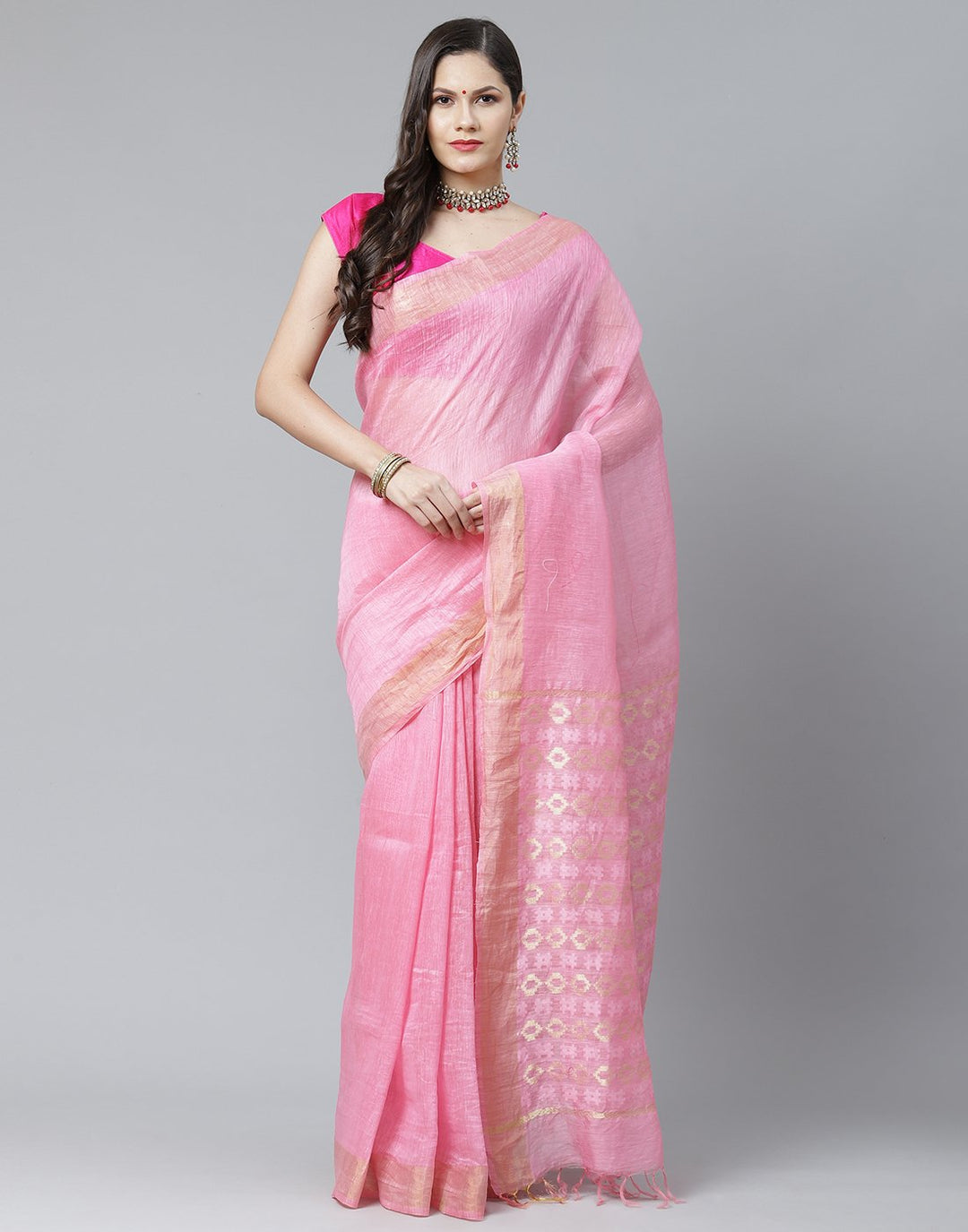 Cotton Linen Saree