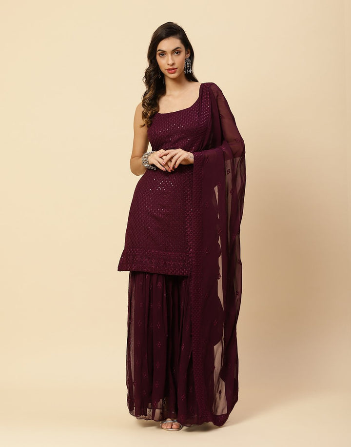 Embroidered Georgette Salwar Kameez Stitched Suit With Dupatta