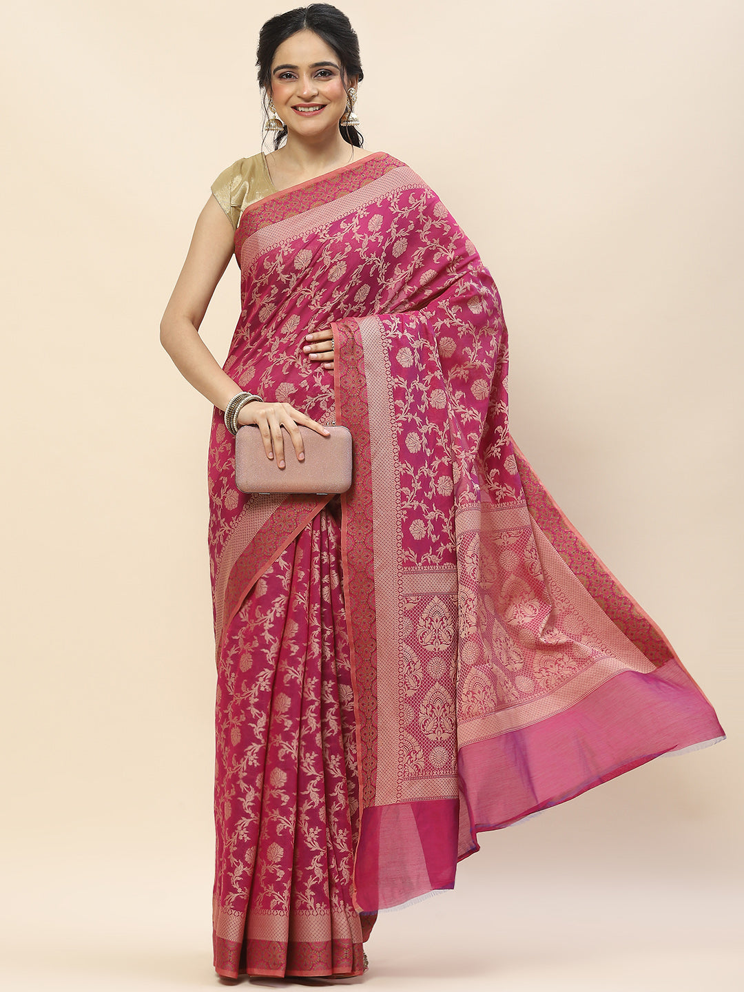 Resham Jaal Woven Cotton Saree