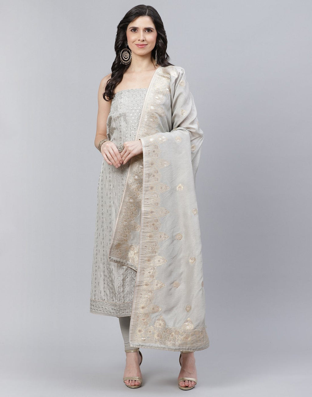 Handloom Silk Embroidered Suit Piece