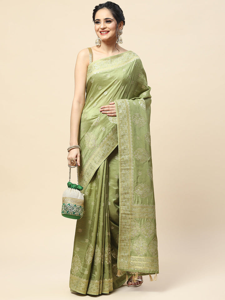 Zari Booti Woven Handloom Saree