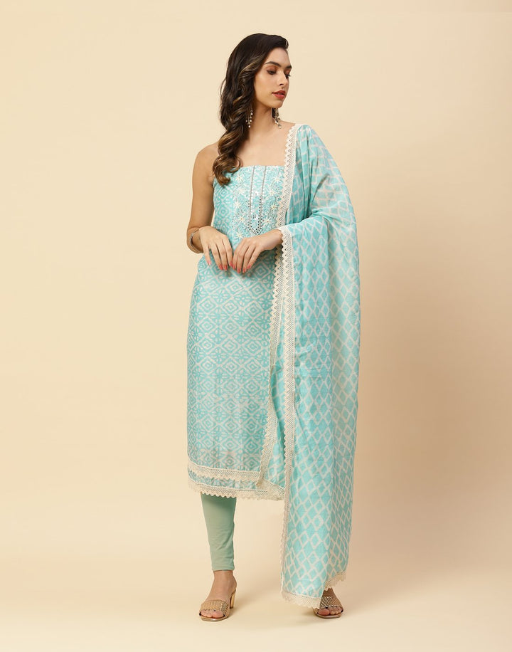 Printed Chanderi Suit Piece