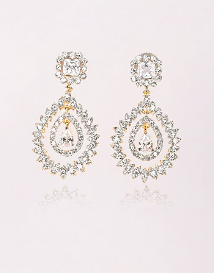 Gold Plated Earring embellished With Diamond Stone