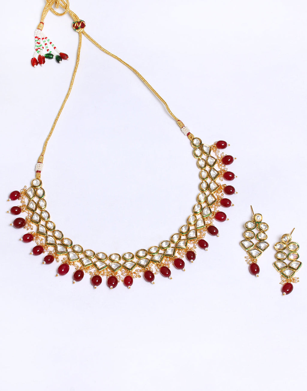 Elegant Gold Plated Kundan Necklace Set