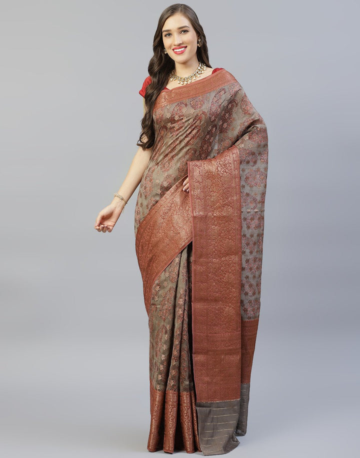 Cotton Printed Saree With Zari Border