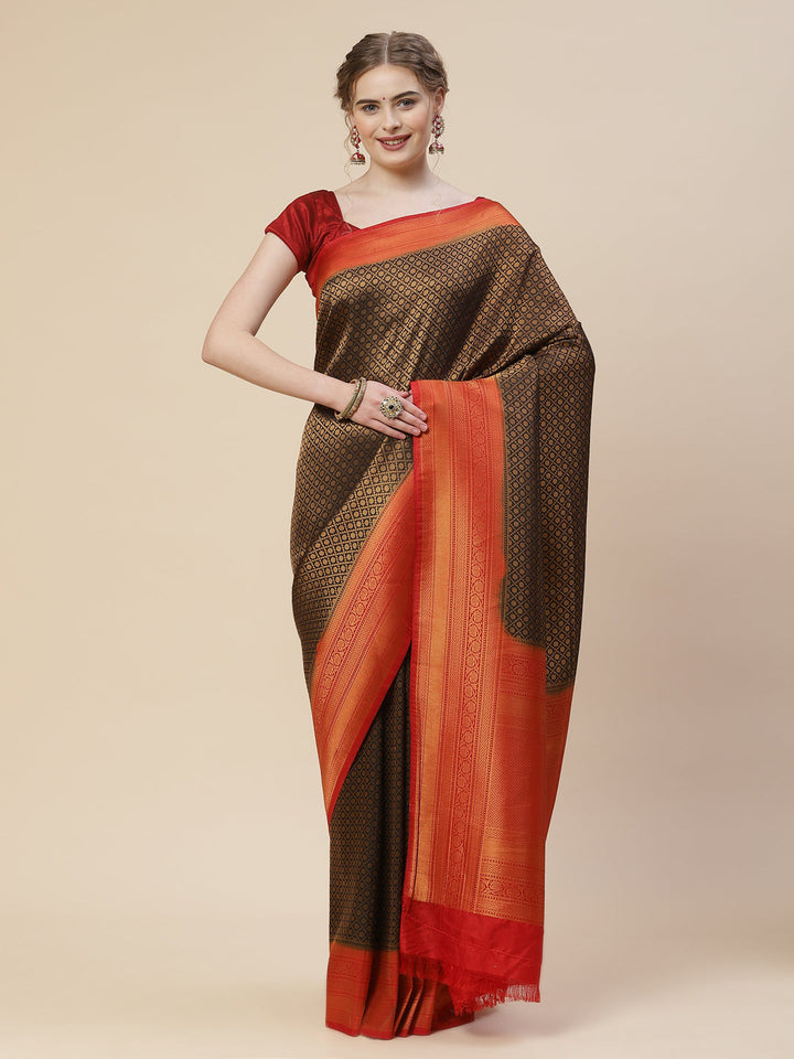 Brocade Zari Jaal Art Handloom Woven Saree