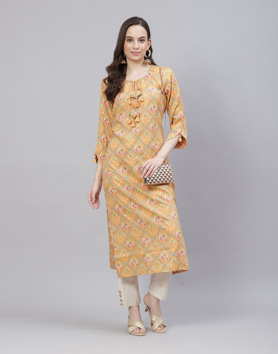 Printed Rayon Kurti With Pant