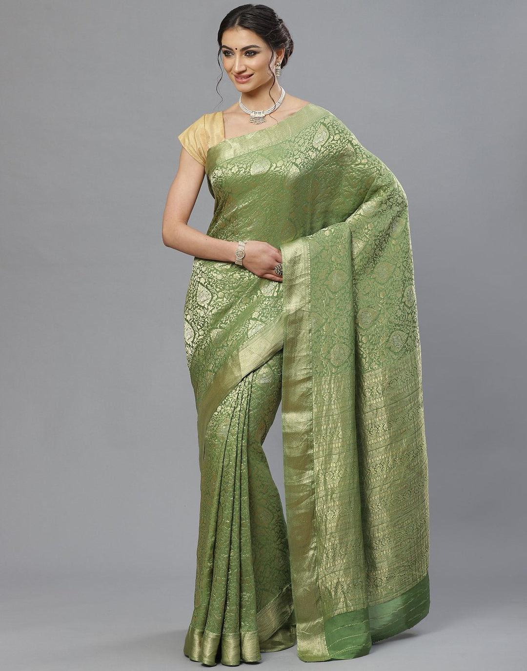 Zari Jaal Crepe Saree