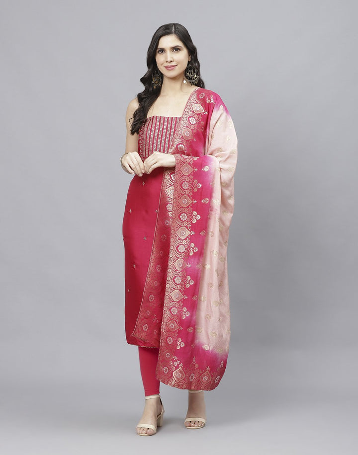 Chanderi Embroidered Suit piece