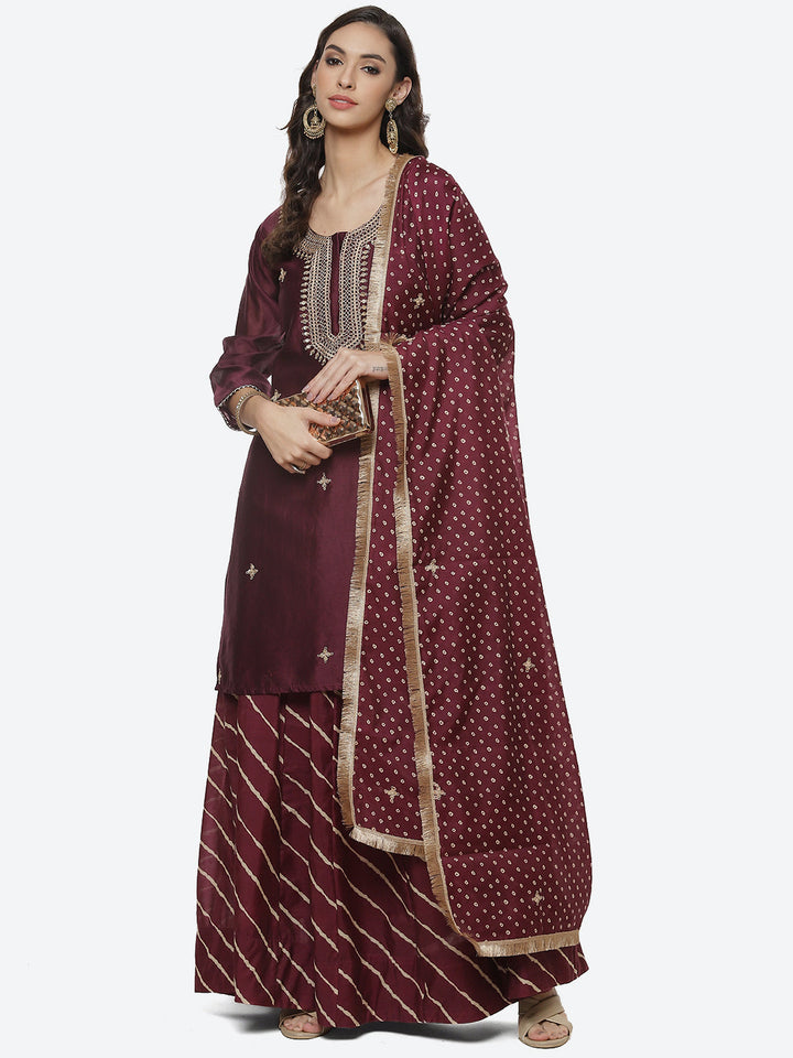 Gota Work Embroidered Cotton Chanderi Lehenga Choli With Printed Chanderi Dupatta