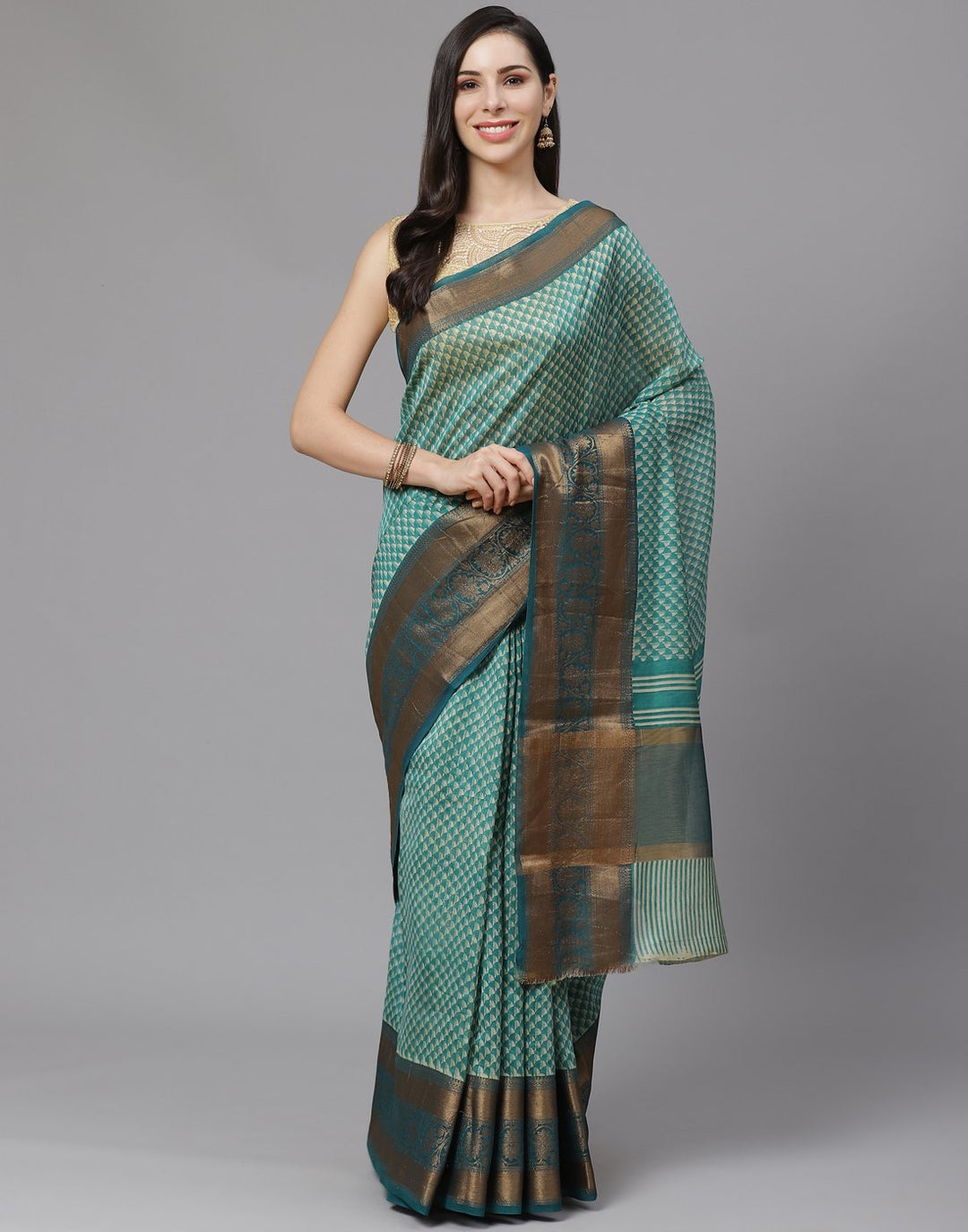 Cotton Printed Saree With Zari Border