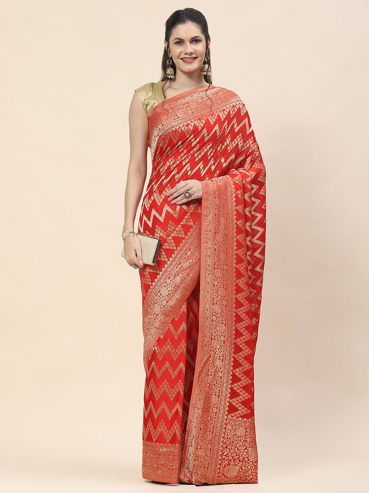 Zari Jaal Woven Georgette Saree