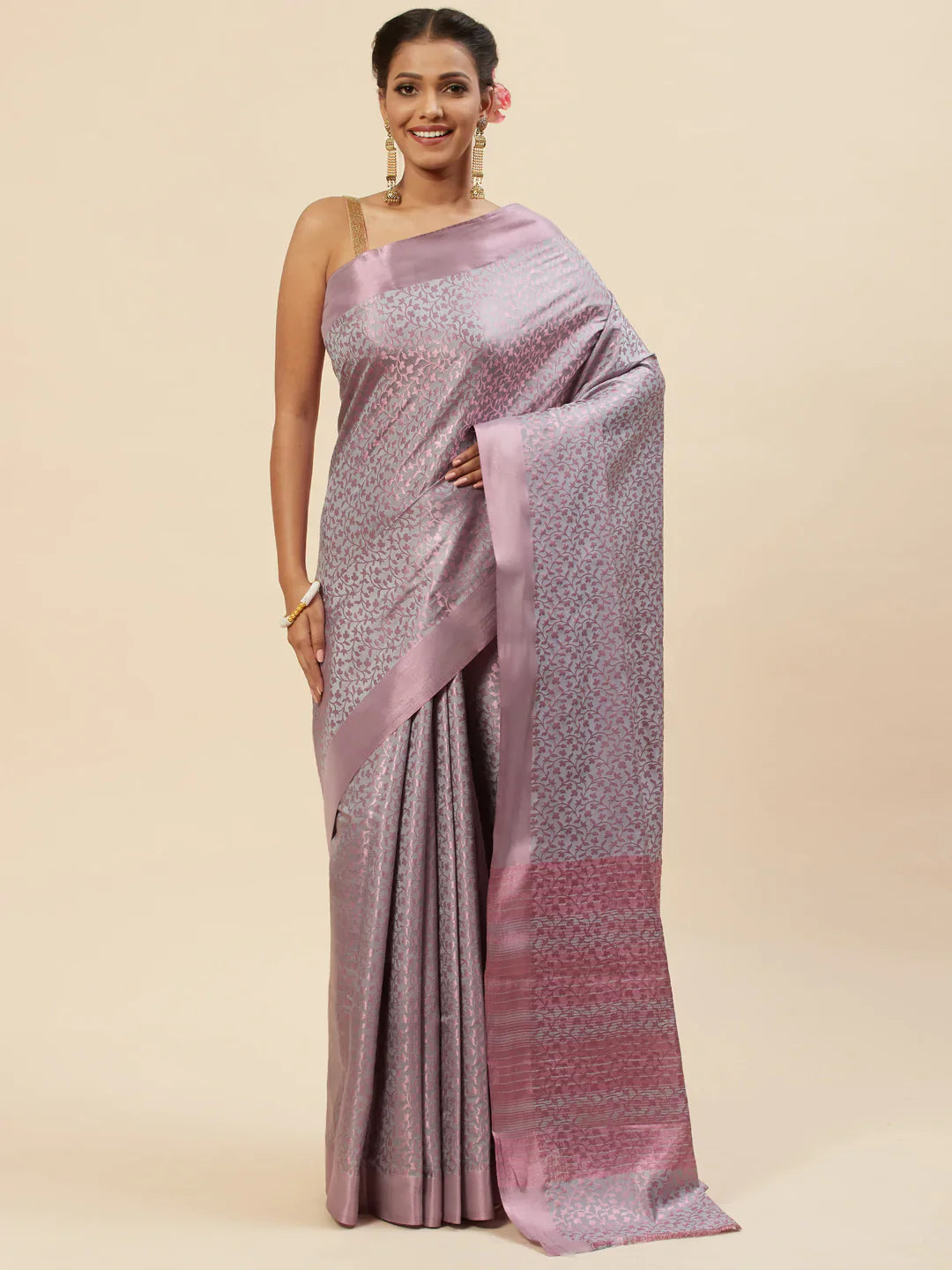 Jacquard Zari Border Handloom Woven Saree