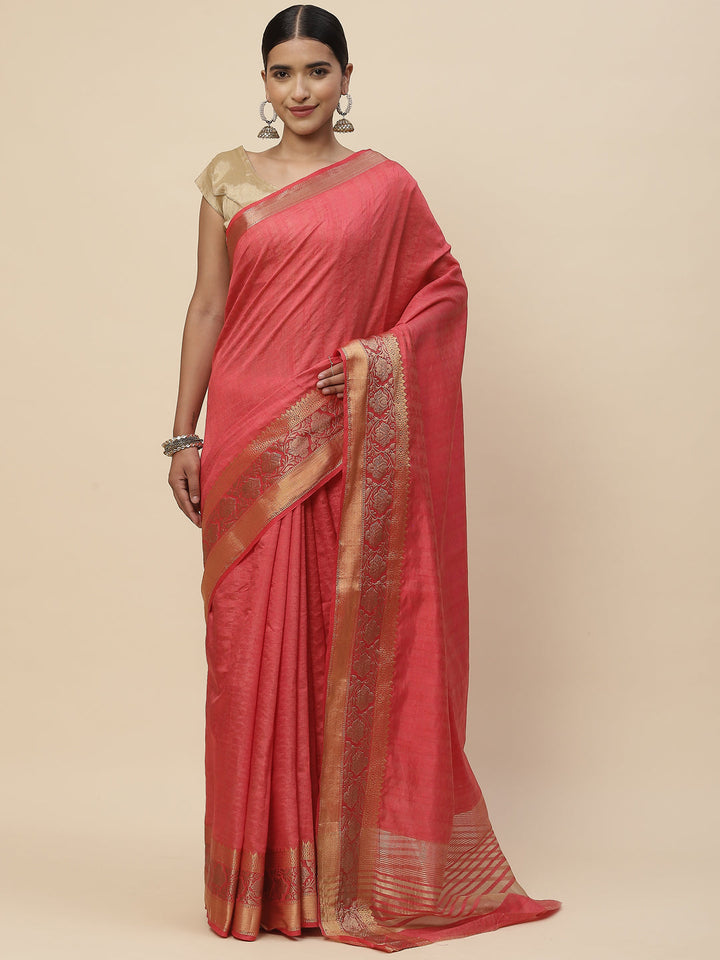 Plain Zari Border Handloom Woven Saree