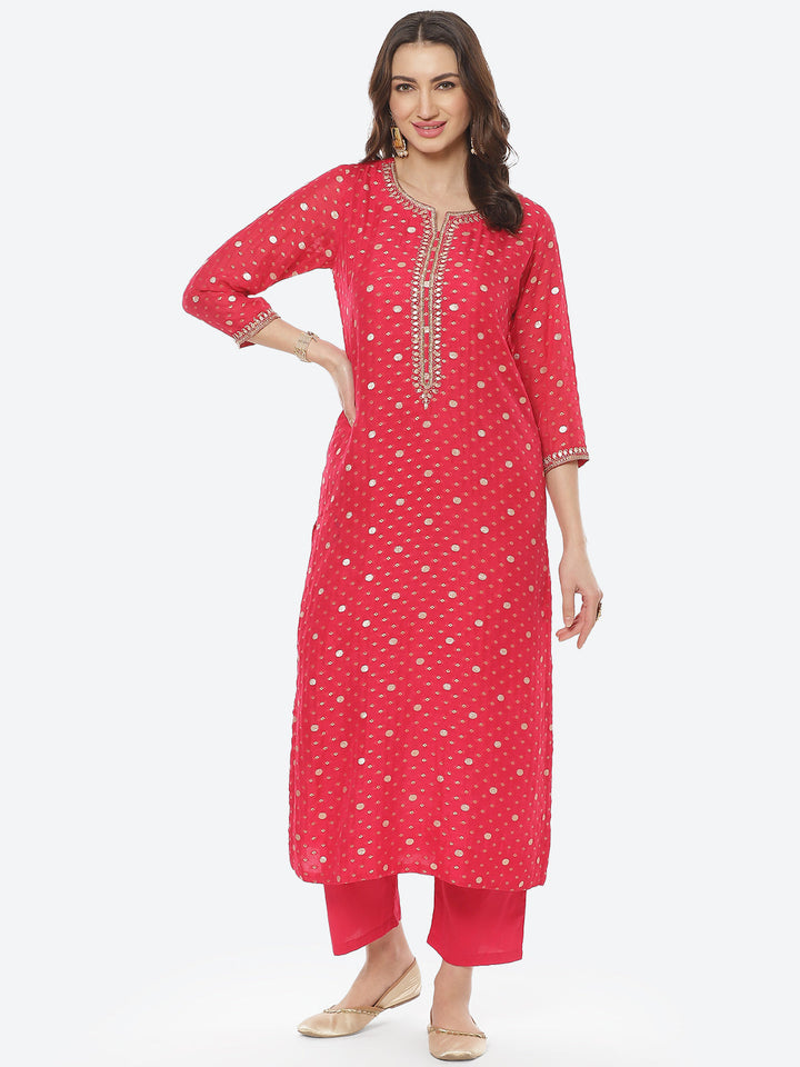 Sequence Gota Patti Georgette Kurti With Pant